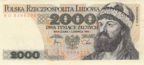 2000 Zloty Polen p147c 1982